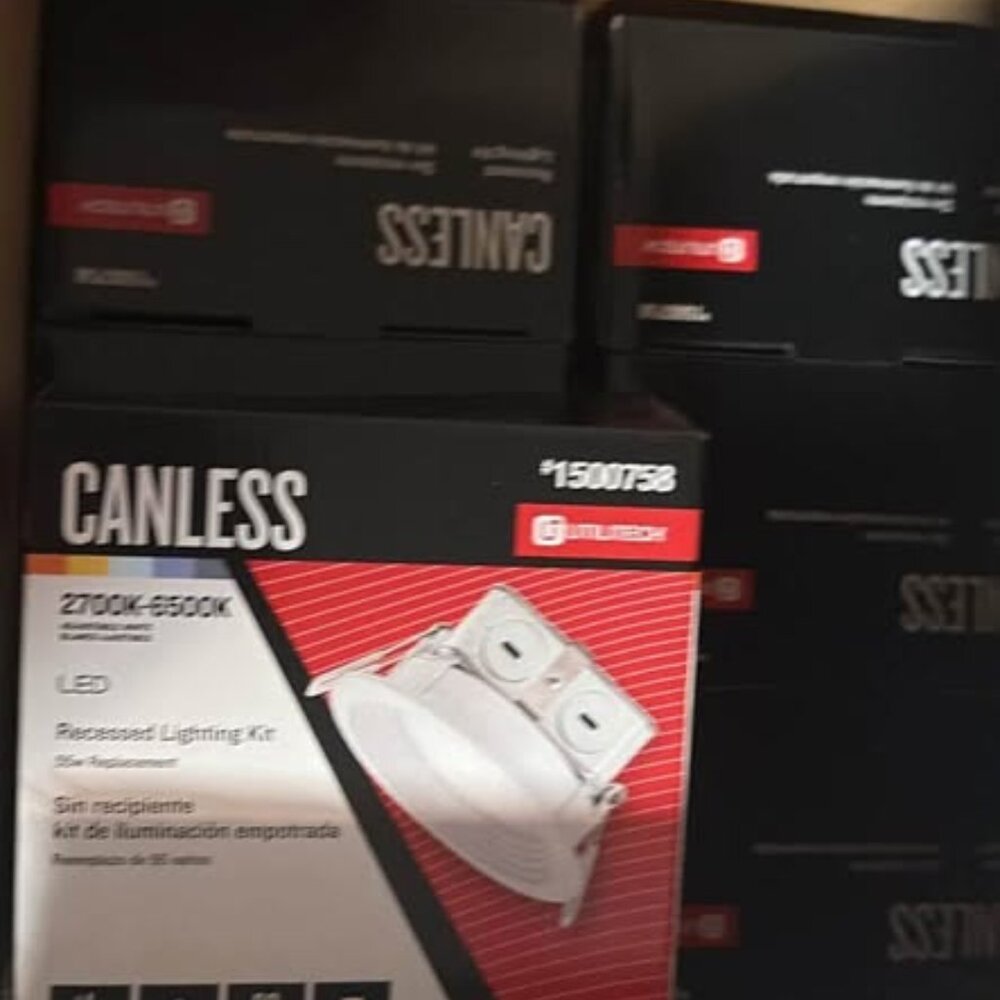 **NEW** Lot of 6 Utilitech Canless Recessed LED Light Kits, 2700k-6500k White
